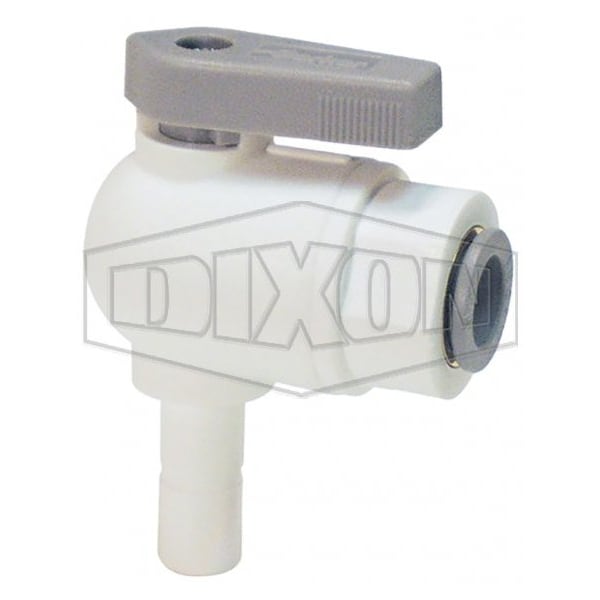 Dixon TrueSeal Ball Valve, 3/8 in, Tube x Plug-In Elbow Union, Glass-Reinforced Polypropylene Body PP6VTEU6-MG - main